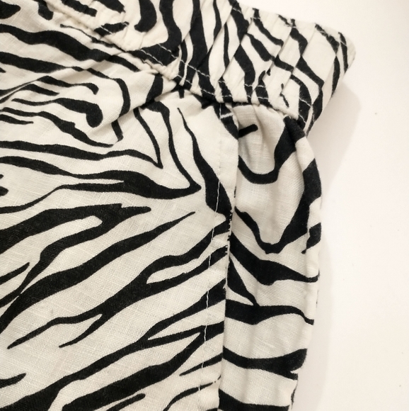 Nicole Miller NY 100% Linen Pull-on Wide Leg Pants Black/White Size S - Picture 7 of 9